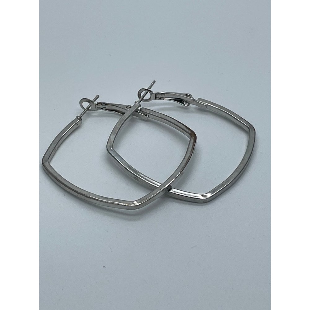 Square Hoop Earrings, Silver Hoop Earrings, Hoop Earrings, Minimalist Earrings